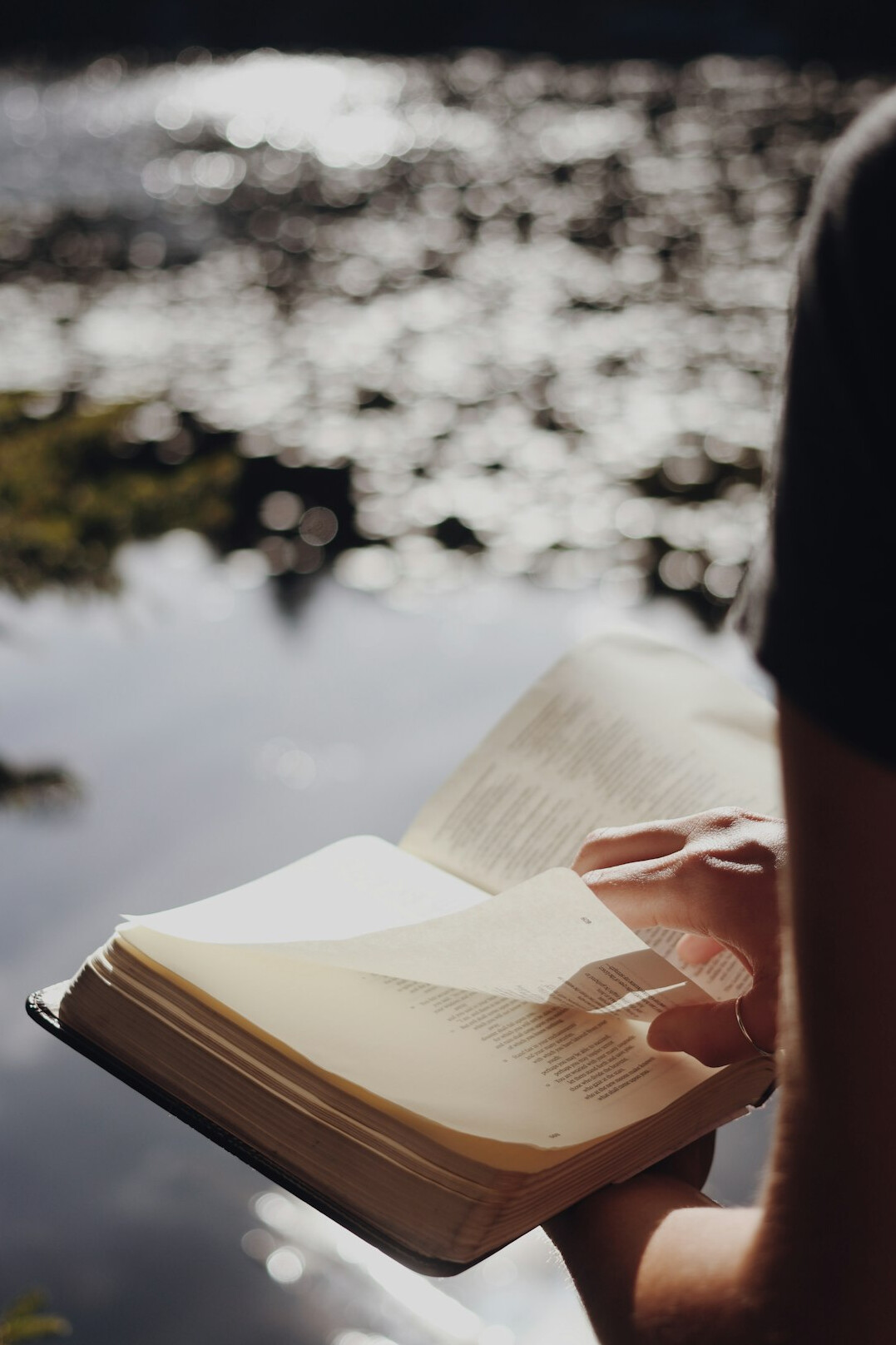 person reading book